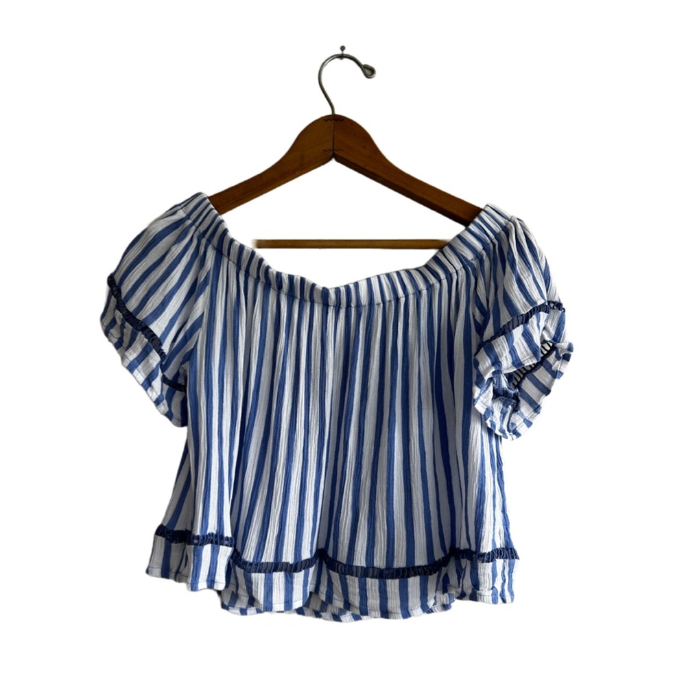 Rue 21 Off the Shoulder Flounce Crop Top